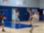 8th grade boys play basketball at the Kevin Kannengeiser Basketball Tournament, held at Saint Nicholas Catholic School in Los Altos California